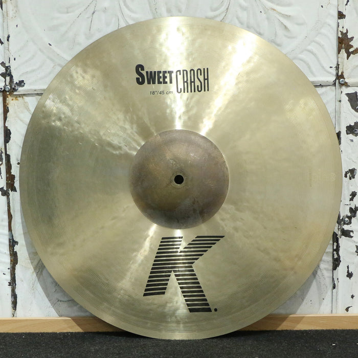 Cymbale crash usagée  Zildjian K Sweet 18po (1290g)