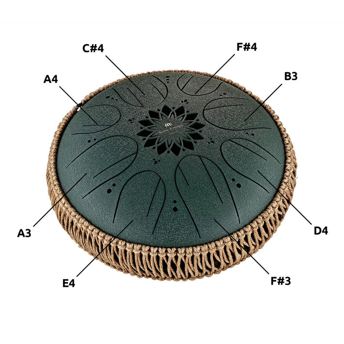 Meinl Sonic Energy Medium Octave Steel Tongue Drum F# Minor Dark Green