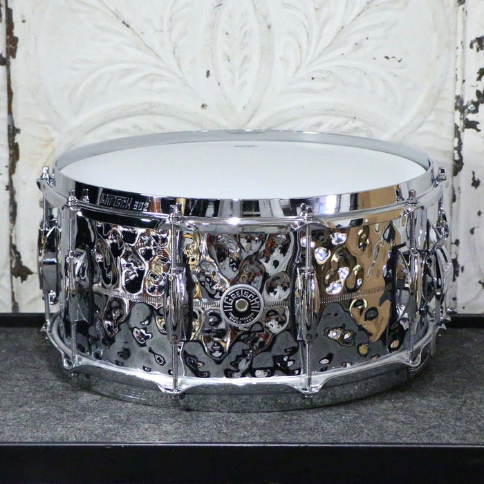 Gretsch Brooklyn martelé chrome sur caisse claire en laiton 14X6.5in