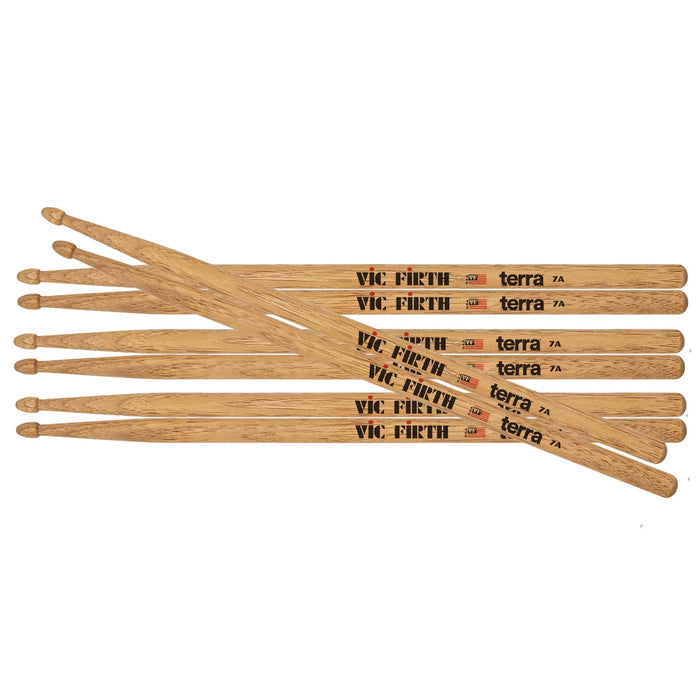 Vic Firth American Classic Terra Series 4pr 7A Value Pack Sticks