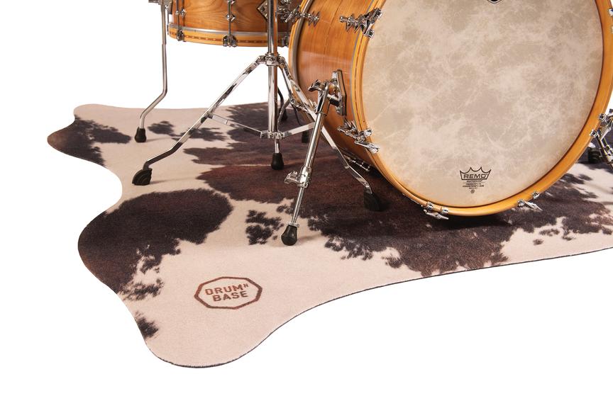 Tapis de batterie Drum N Base Vegan Cow Drum Rug  - 6pieds X 5.25pieds “Clara” Black/White