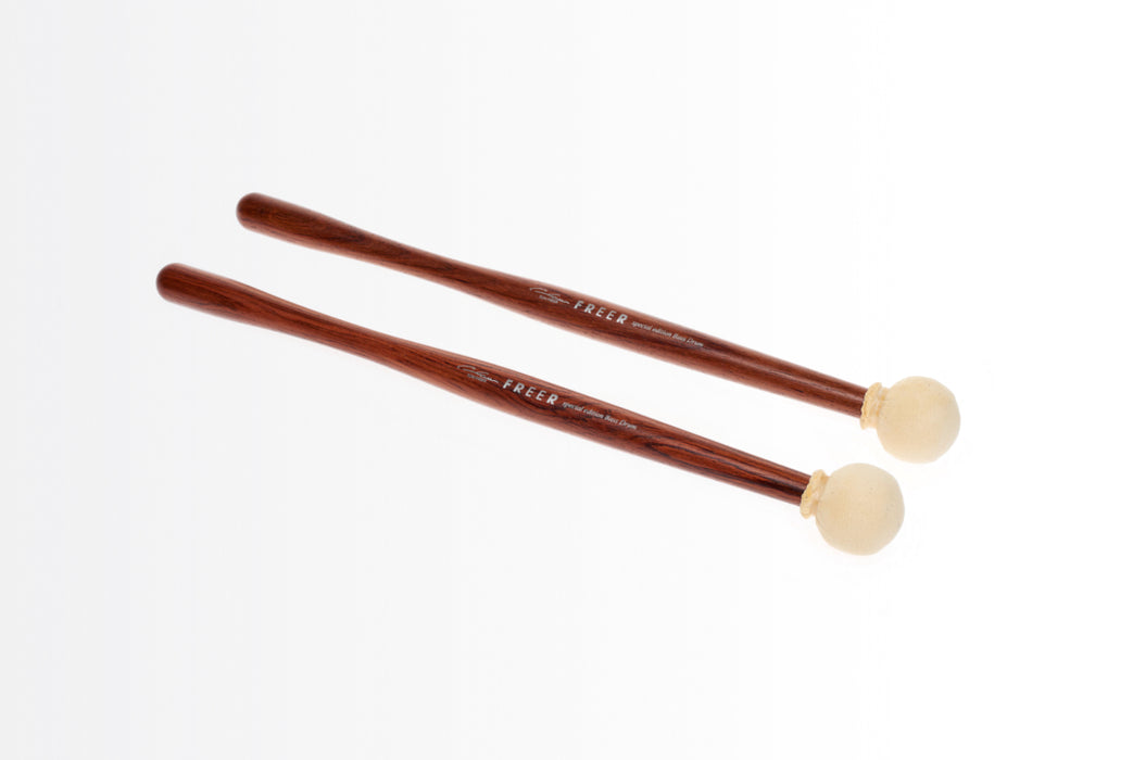 Freer Percussion BD2R Small Head Chamois Bass Drum Mallets