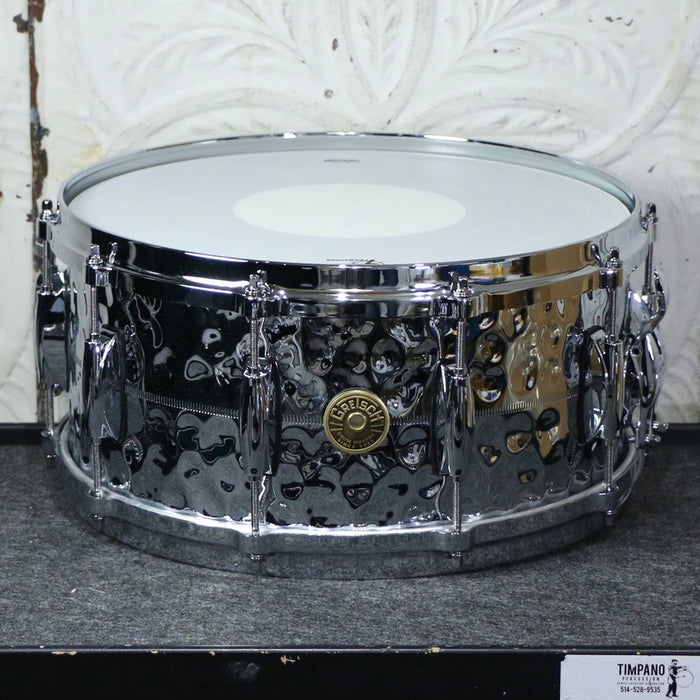 Caisse claire Gretsch USA Custom Hammered Chrome Over Brass 14X6.5po