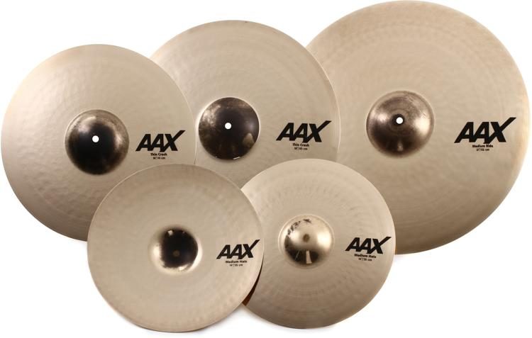 Pack de cymbales promotionnelles Sabian AAX 14-16-21 pouces + 18 pouces GRATUIT