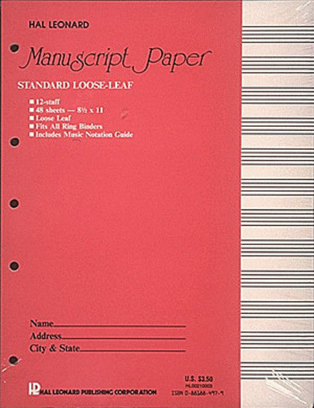 Standard Loose Leaf Manuscript Paper (Pink Cover) 48 pages