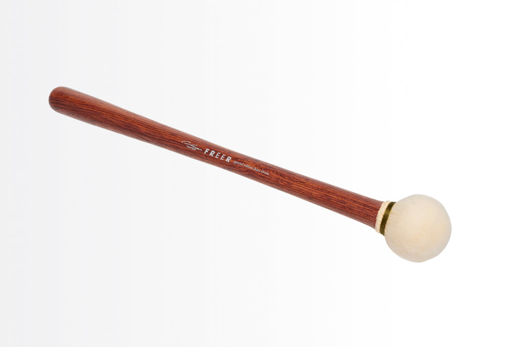 Freer Percussion BD3R Large Head Chamois Bass Drum Mallet Rosewood Shaft