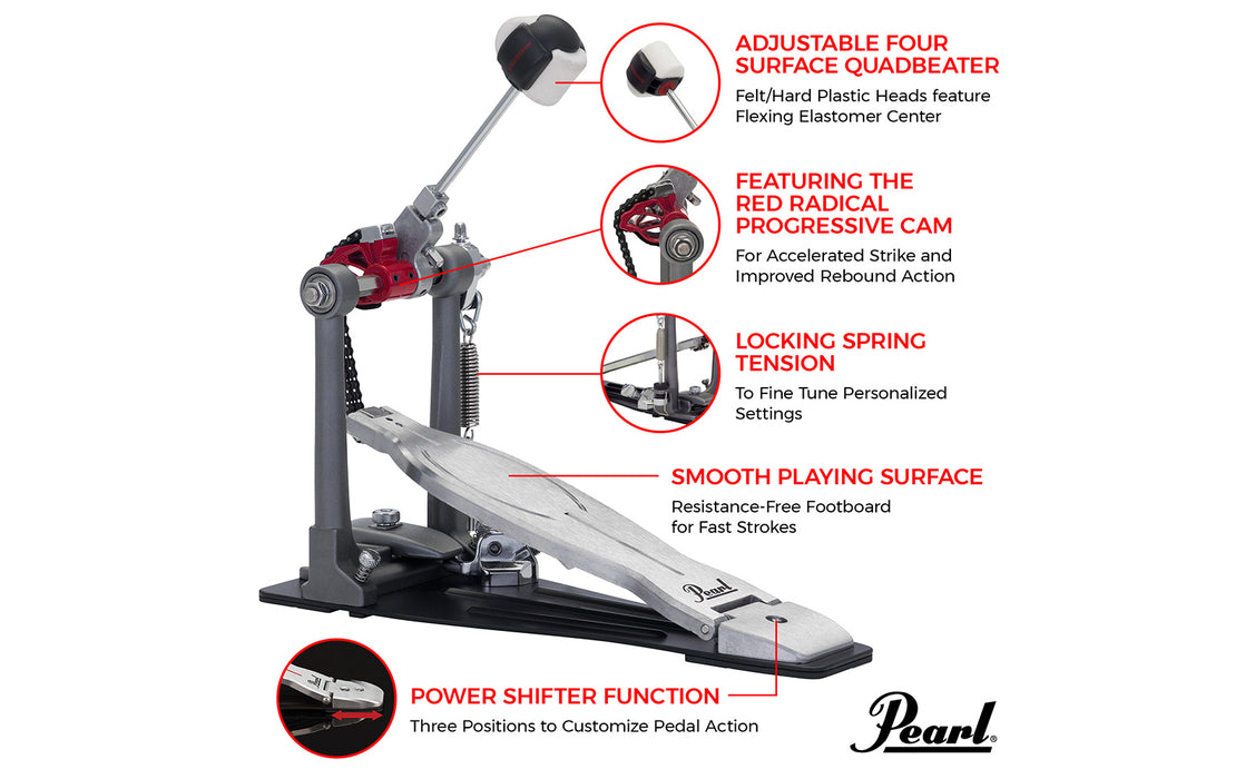 Pearl Red Single Pedal P1030R - Eliminator Solo Series