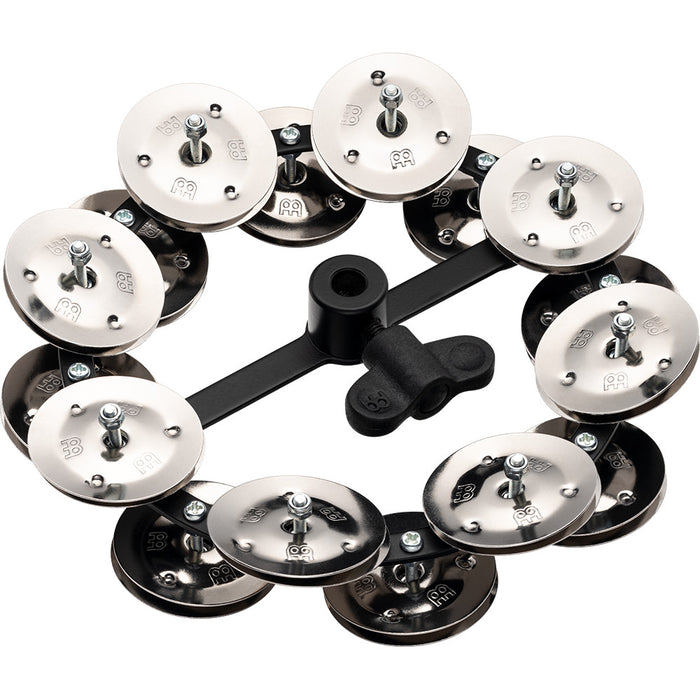 Meinl hihat tambourine double row stainless steel jingles black