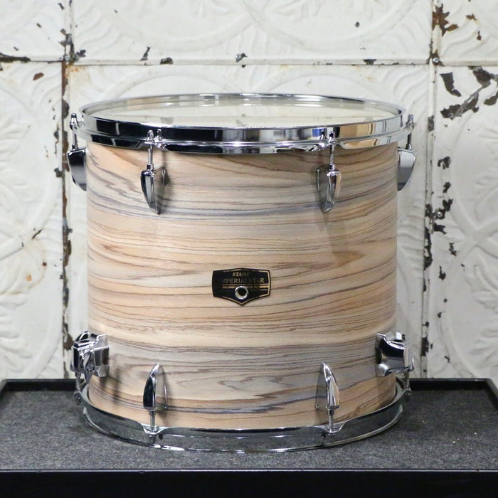 Batterie TAMA Imperialstar 20-10-12-14po + caisse claire 14po avec quincaillerie et cymbales - Natural Zebrawood Wrap