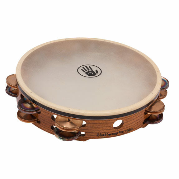 Tambourine Black Swamp Chromium/Bronze peau naturelle