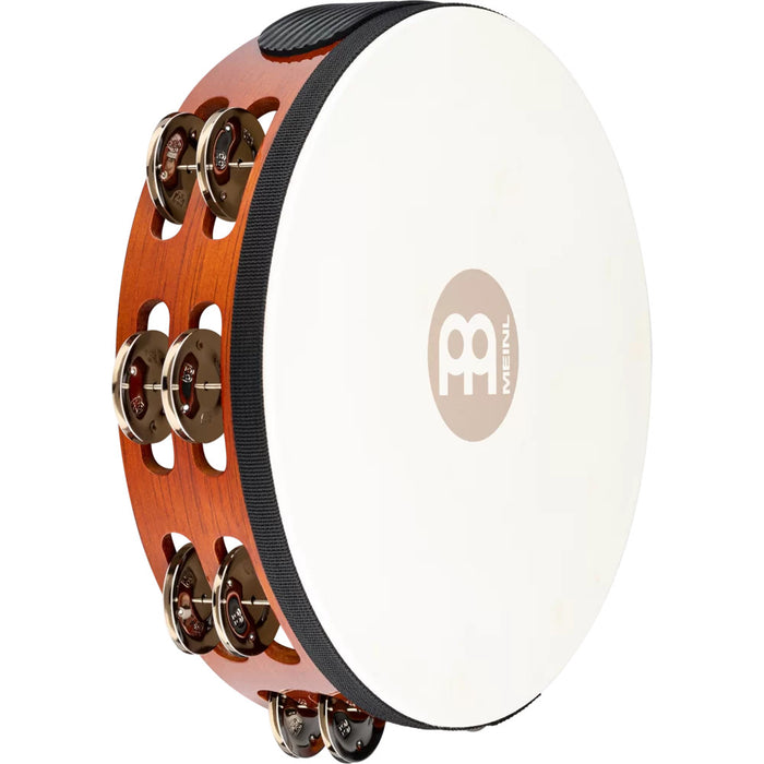 Meinl Traditional Goatskin Wood Tambourine 2 rows steel jingles