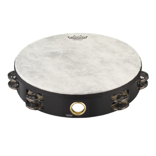 Tambourine Remo Quadura 10po - 2 rangées, avec peau