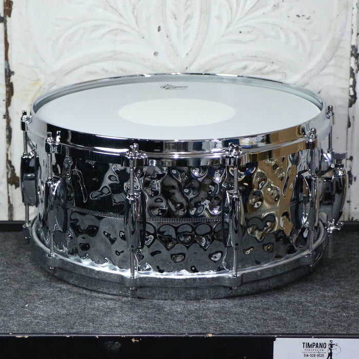 Caisse claire Gretsch USA Custom Hammered Chrome Over Brass 14X6.5po