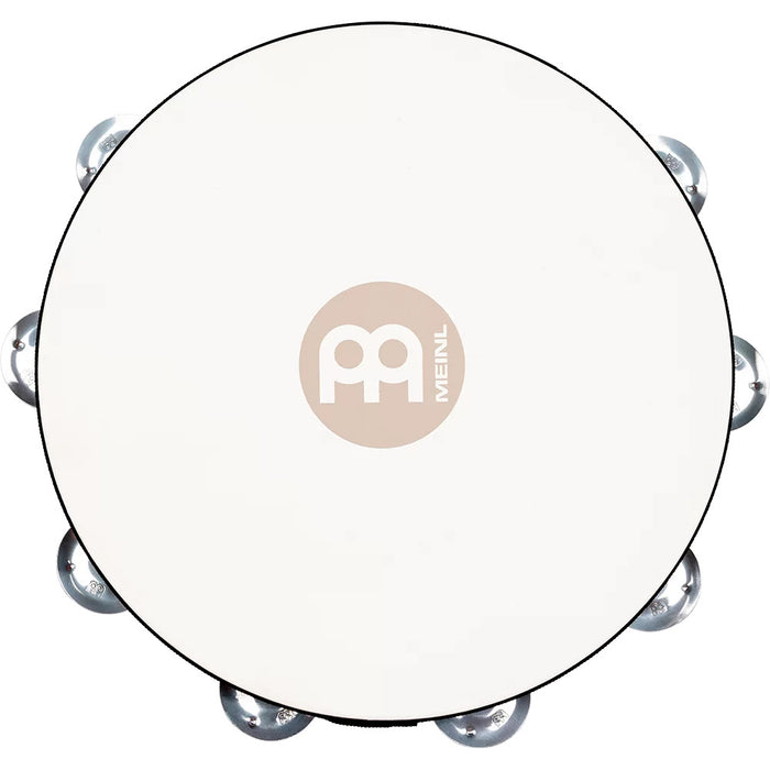 Tambourine Meinl Traditional peau de chèvre 10po - 1 rangée, cymbalettes en aluminium Antique Brown