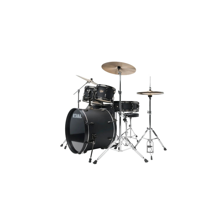 Tama Imperialstar Drum Kit 22-10-12-16+14in - Blacked Out Black, with hardware and cymbals