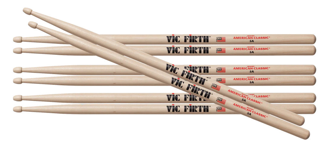 Baguettes Vic Firth 5A - 4 paires pour le prix de 3