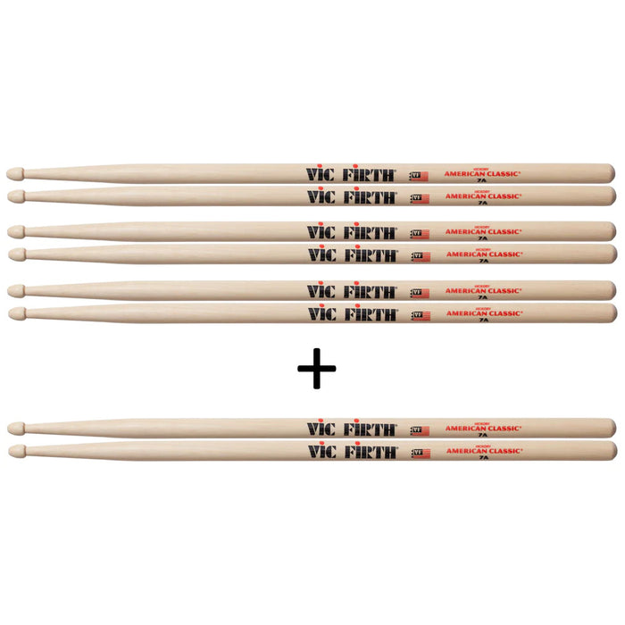 Baguettes Vic Firth 7A - 4 paires pour le prix de 3