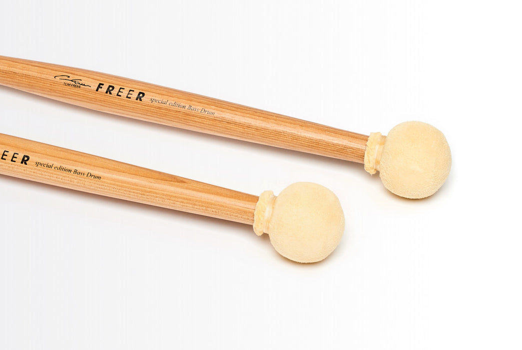 Freer Percussion BD2H Small Head Chamois Bass Drum Mallets