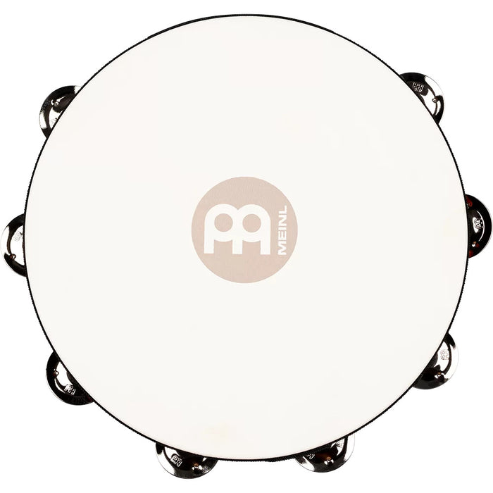 Meinl Traditional Goatskin Wood Tambourine 2 rows steel jingles