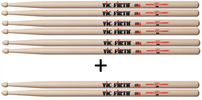 Baguettes Vic Firth 2B - 4 paires pour le prix de 3