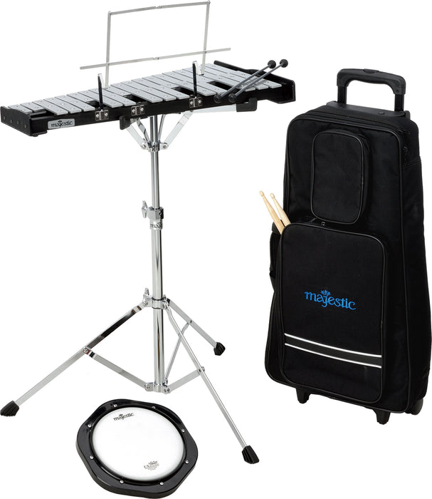 Bell and practice pad kit with roll cart