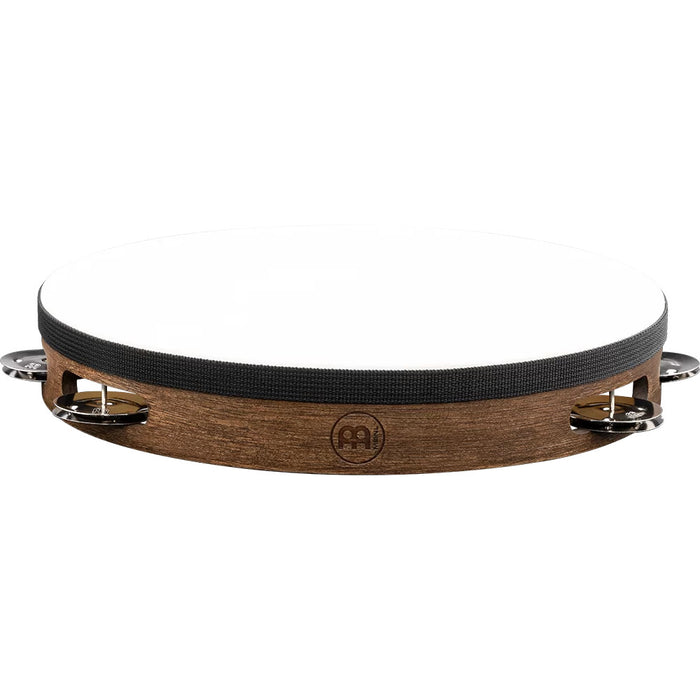 Tambourine Meinl Traditional Goatskin Wood - 1 rangée - jingles acier inoxydable walnut brown