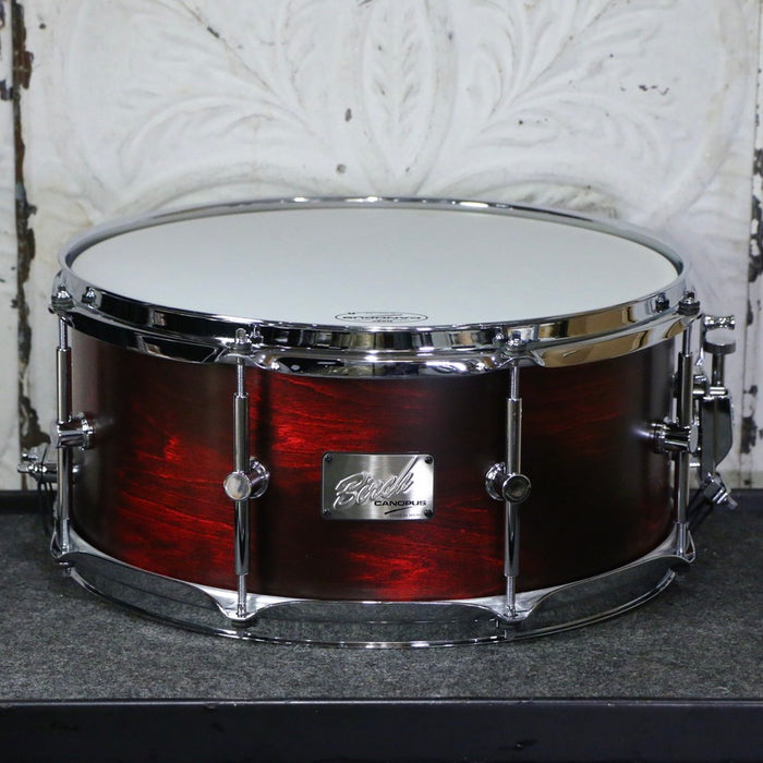 Canopus Birch Snare Drum 14X6.5in Rotten Red Matt Lacquer