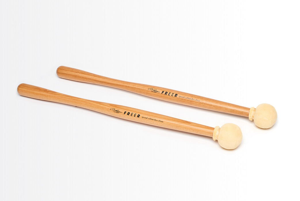 Freer Percussion BD2H Small Head Chamois Bass Drum Mallets