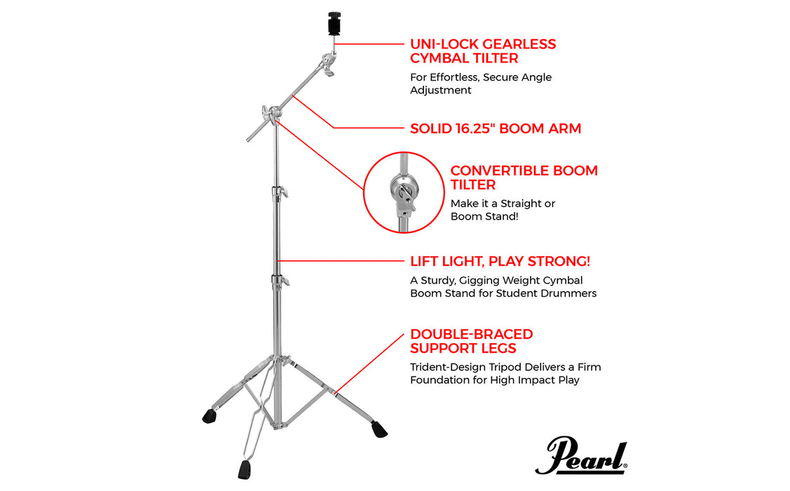 Pearl Boom Cymbal Stand w/Unilock tilter