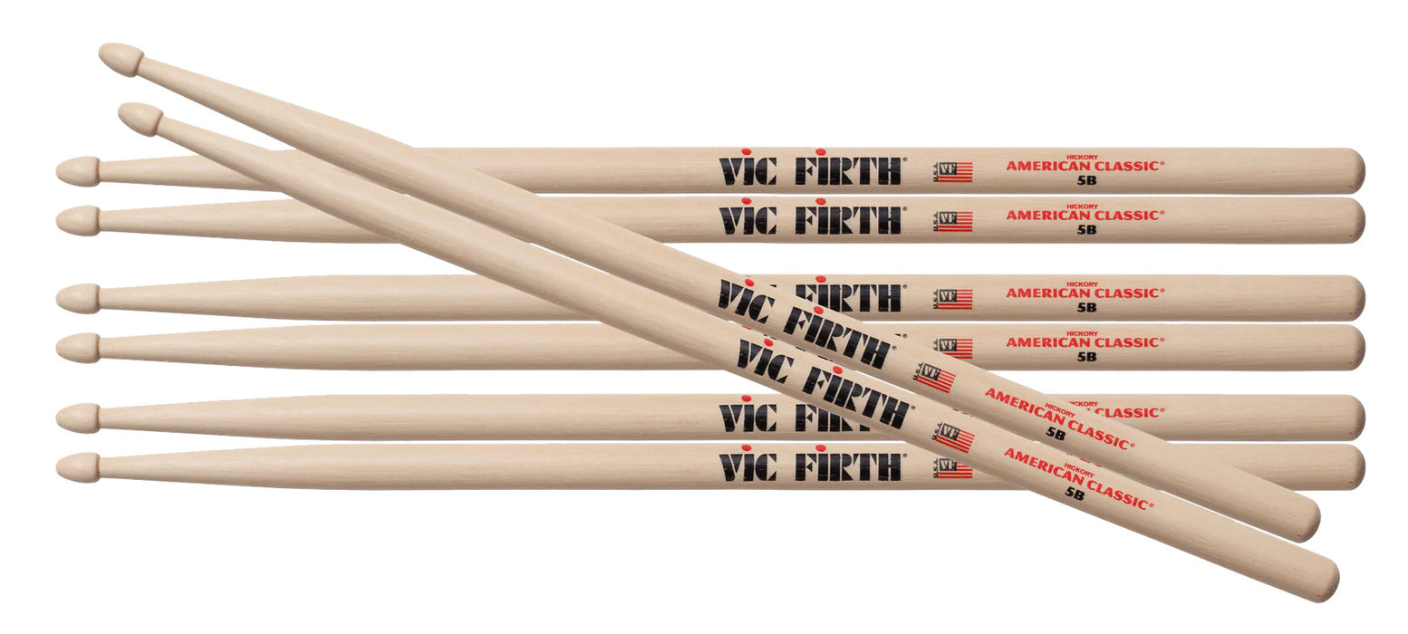 Baguettes Vic Firth 5B - 4 paires pour le prix de 3