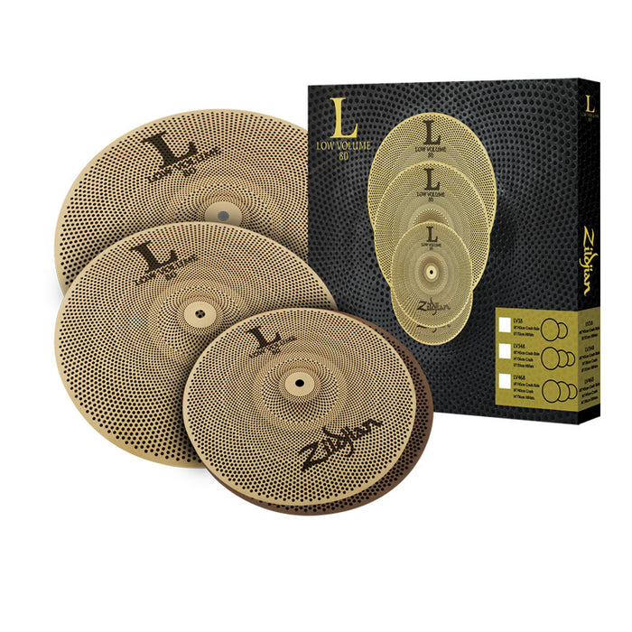 Zildjian Low Volume Cymbal Pack 14in hi-hat 16in crash 18in cras