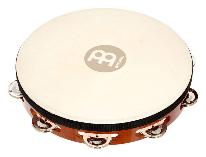 Meinl Traditional Goatskin Tambourine 10 inch 1 row steel jingles