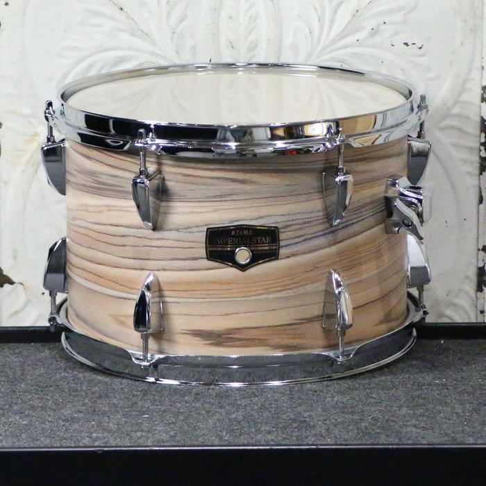 Batterie TAMA Imperialstar 20-10-12-14po + caisse claire 14po avec quincaillerie et cymbales - Natural Zebrawood Wrap