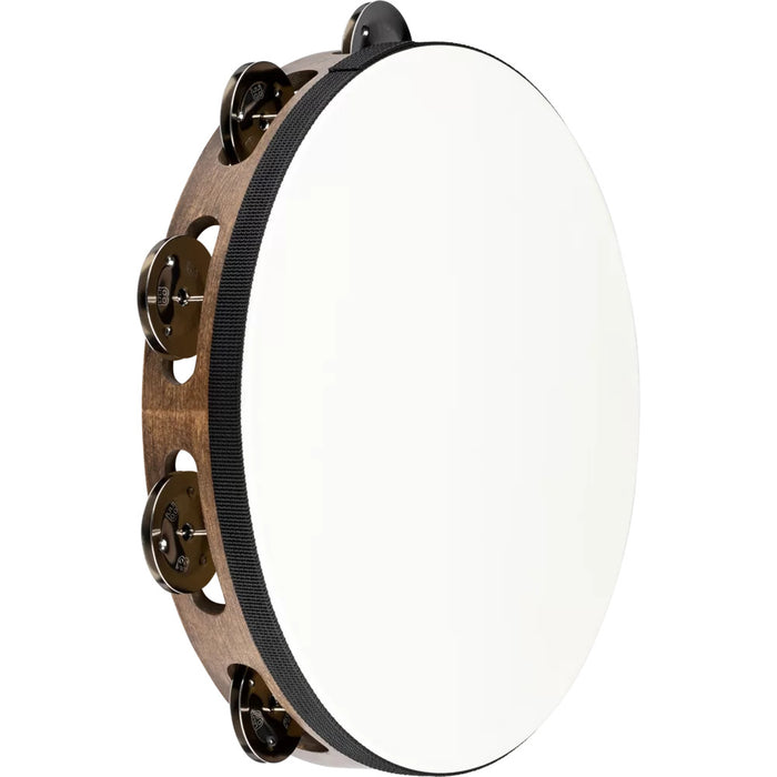 Tambourine Meinl Traditional Goatskin Wood - 1 rangée - jingles acier inoxydable walnut brown