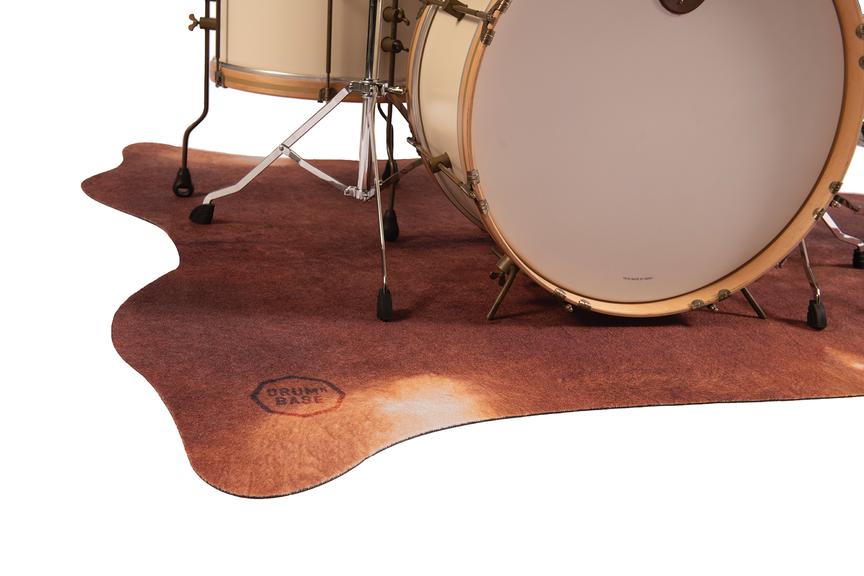 Drum N Base Vegan Cow Drum Rug 6ftX 5.25ft Betsy Red Brown